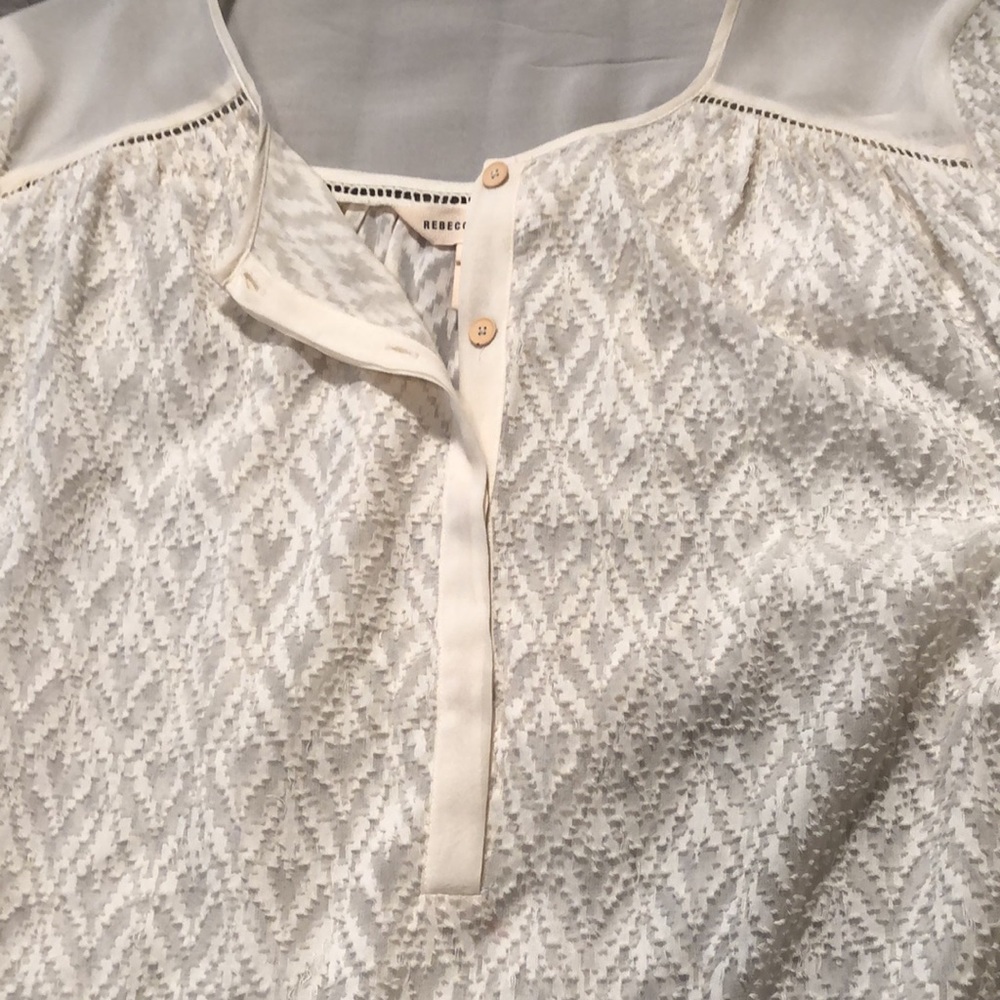Rebecca Taylor silk, cotton textured blouse - Picture 14 of 15